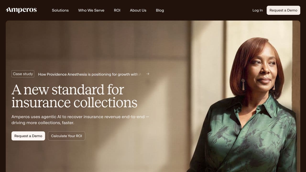 Amperos website homepage screenshot