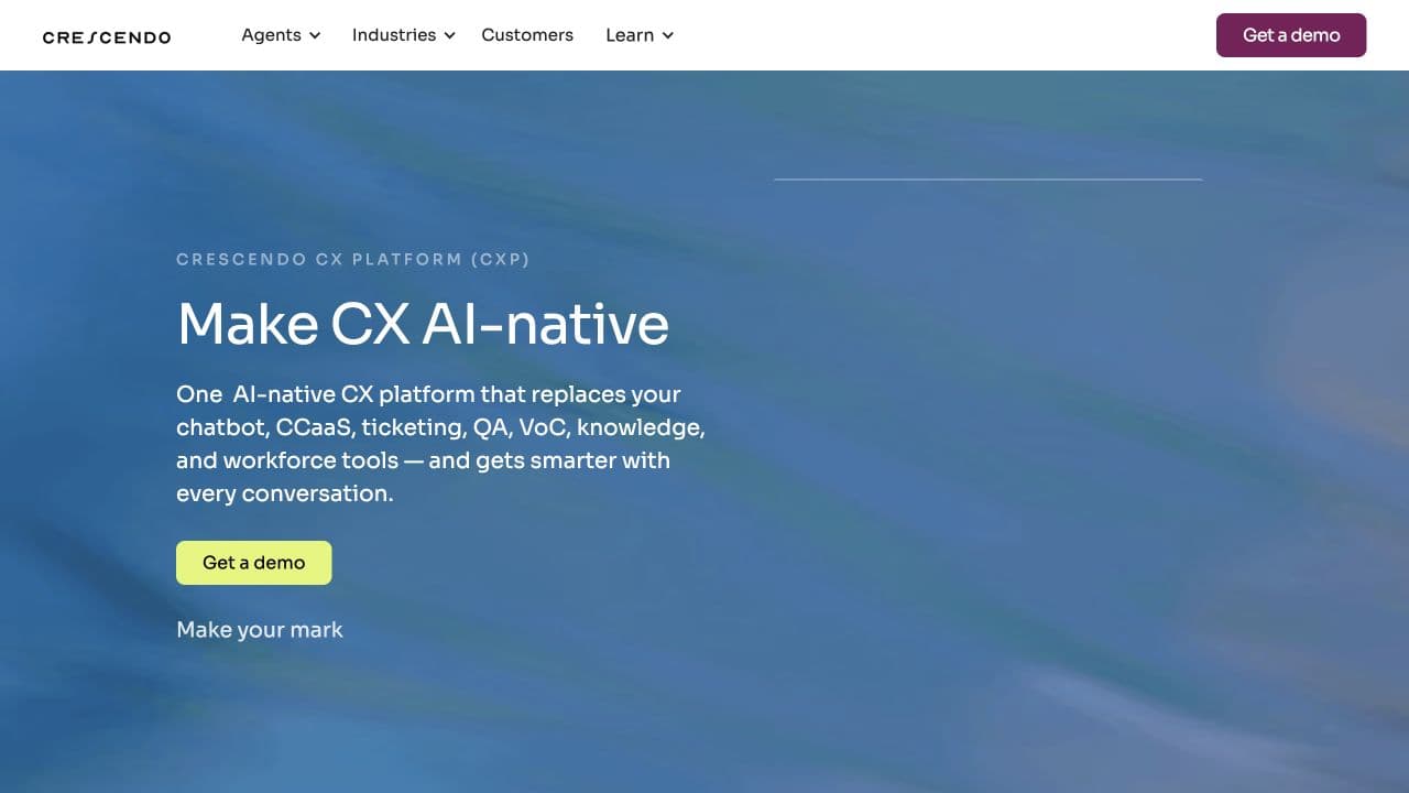 Crescendo website homepage screenshot