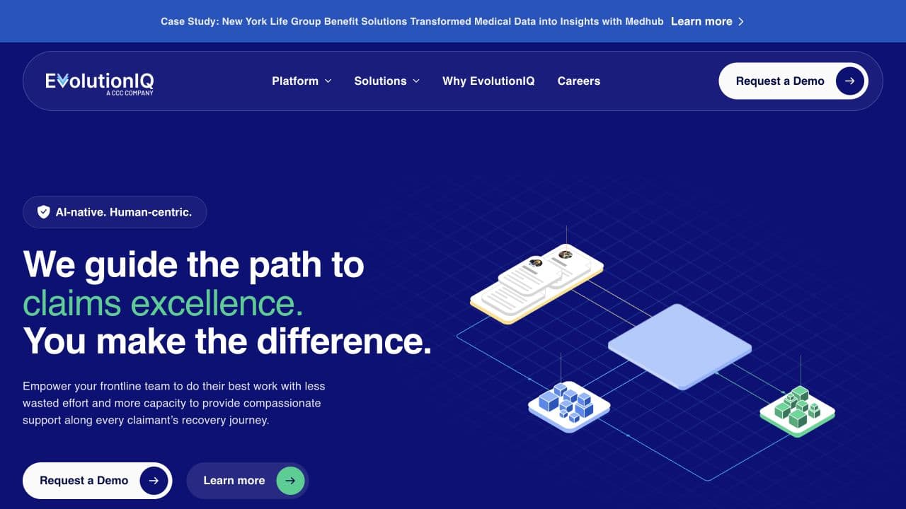 EvolutionIQ website homepage screenshot