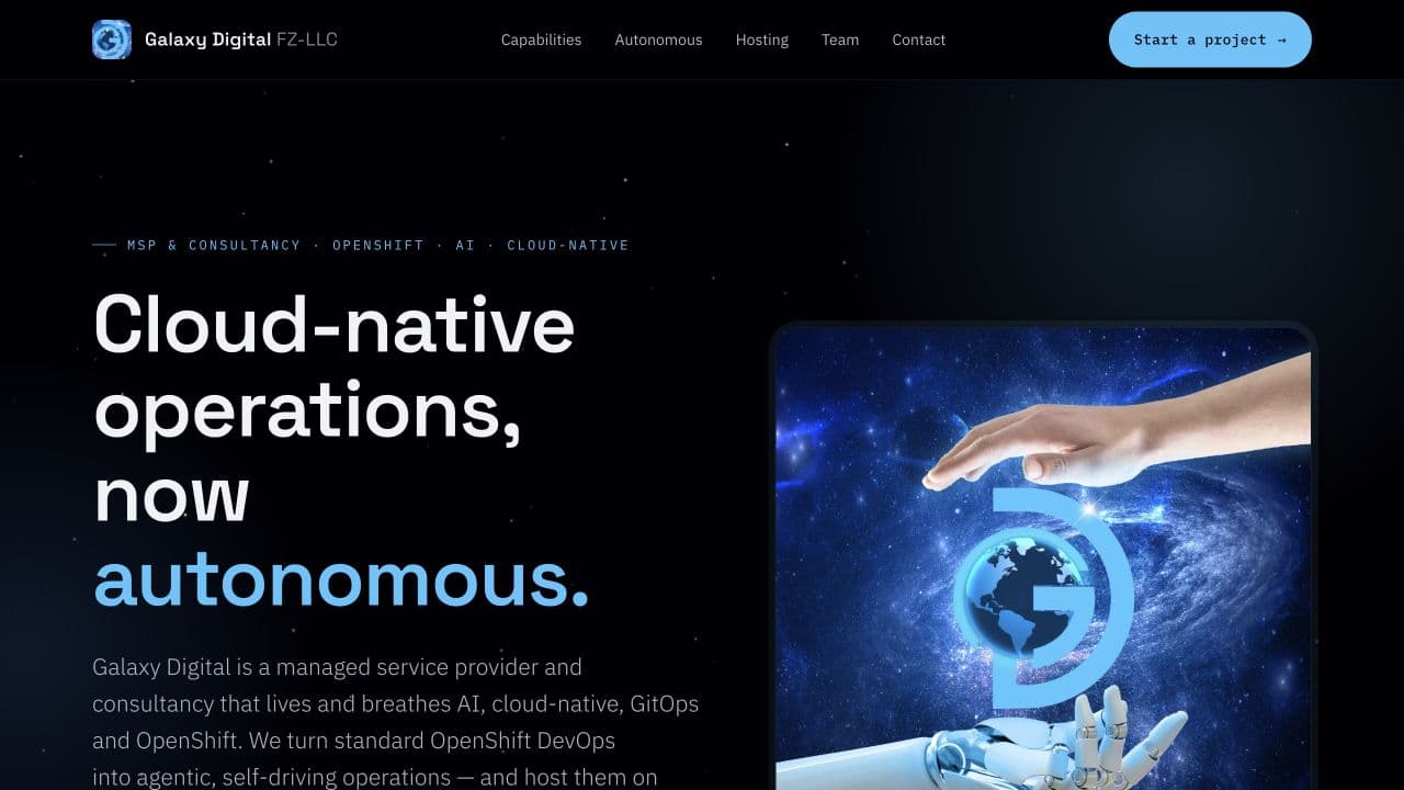 Galaxy Digital website homepage screenshot