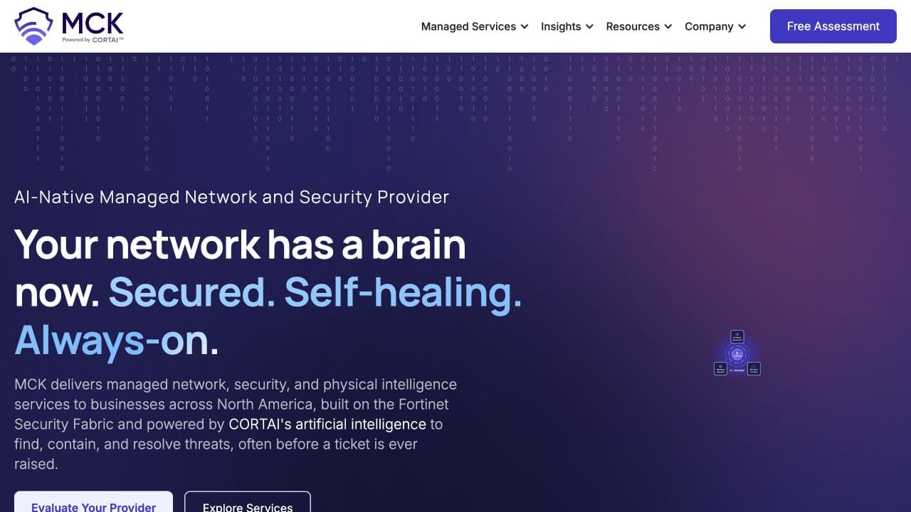 MCK website homepage screenshot