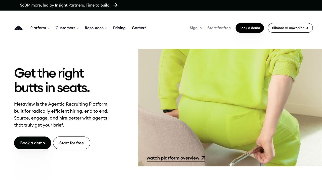 Metaview website homepage screenshot