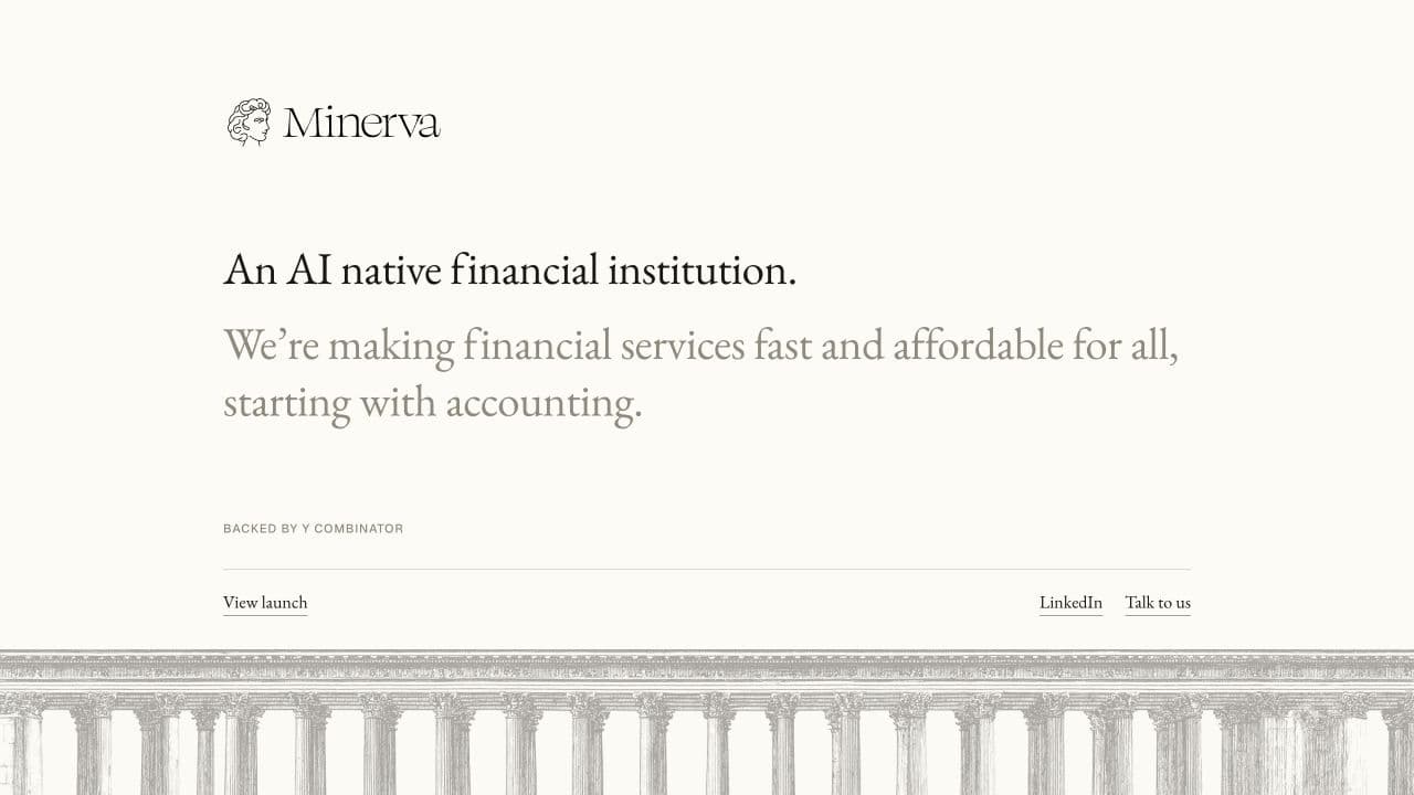Minerva website homepage screenshot