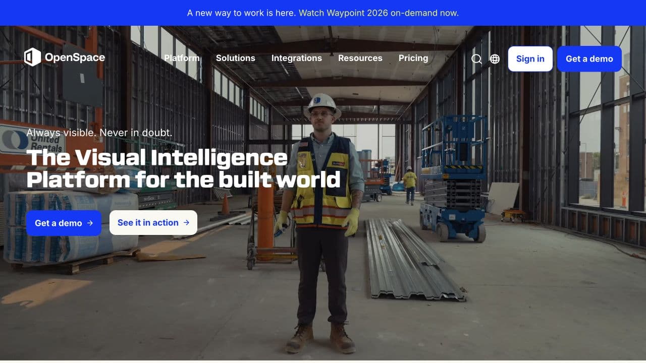 OpenSpace website homepage screenshot