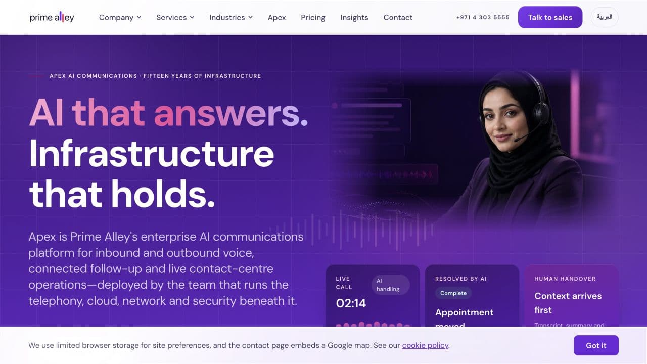 Prime Alley website homepage screenshot