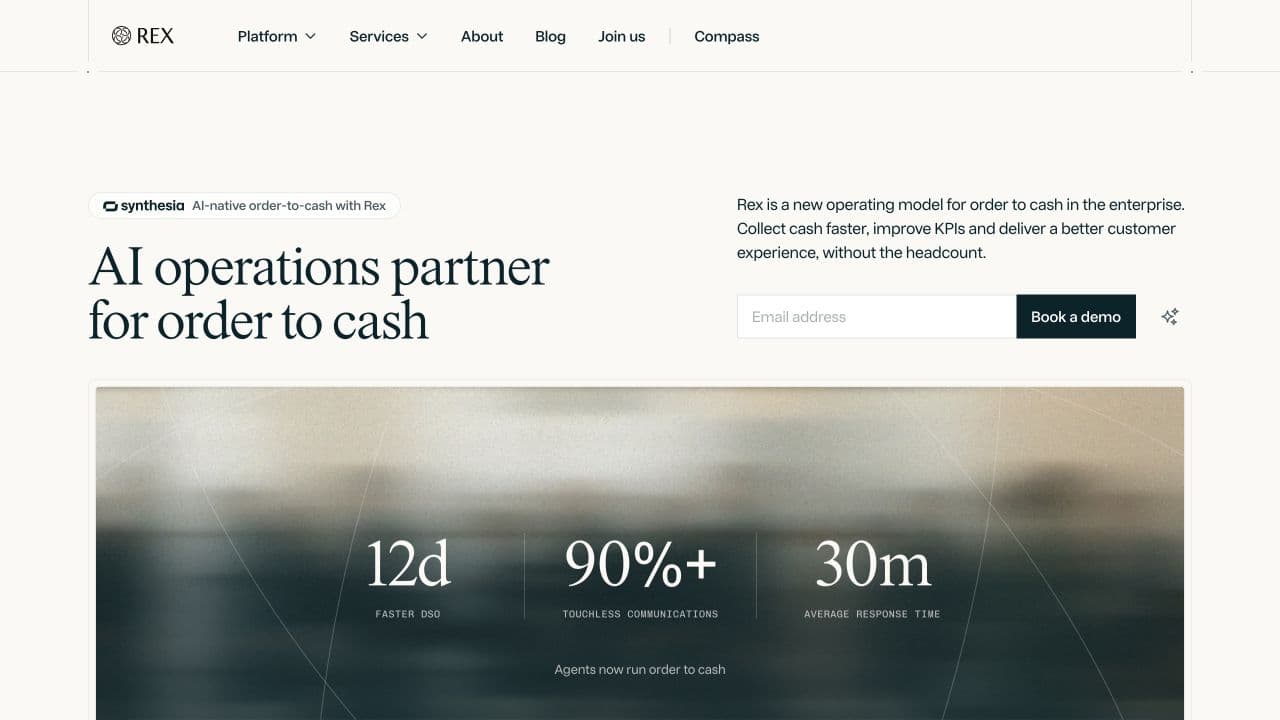 Rex website homepage screenshot