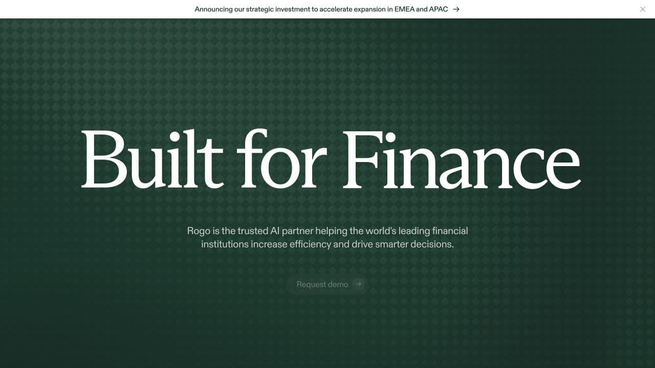 Rogo website homepage screenshot
