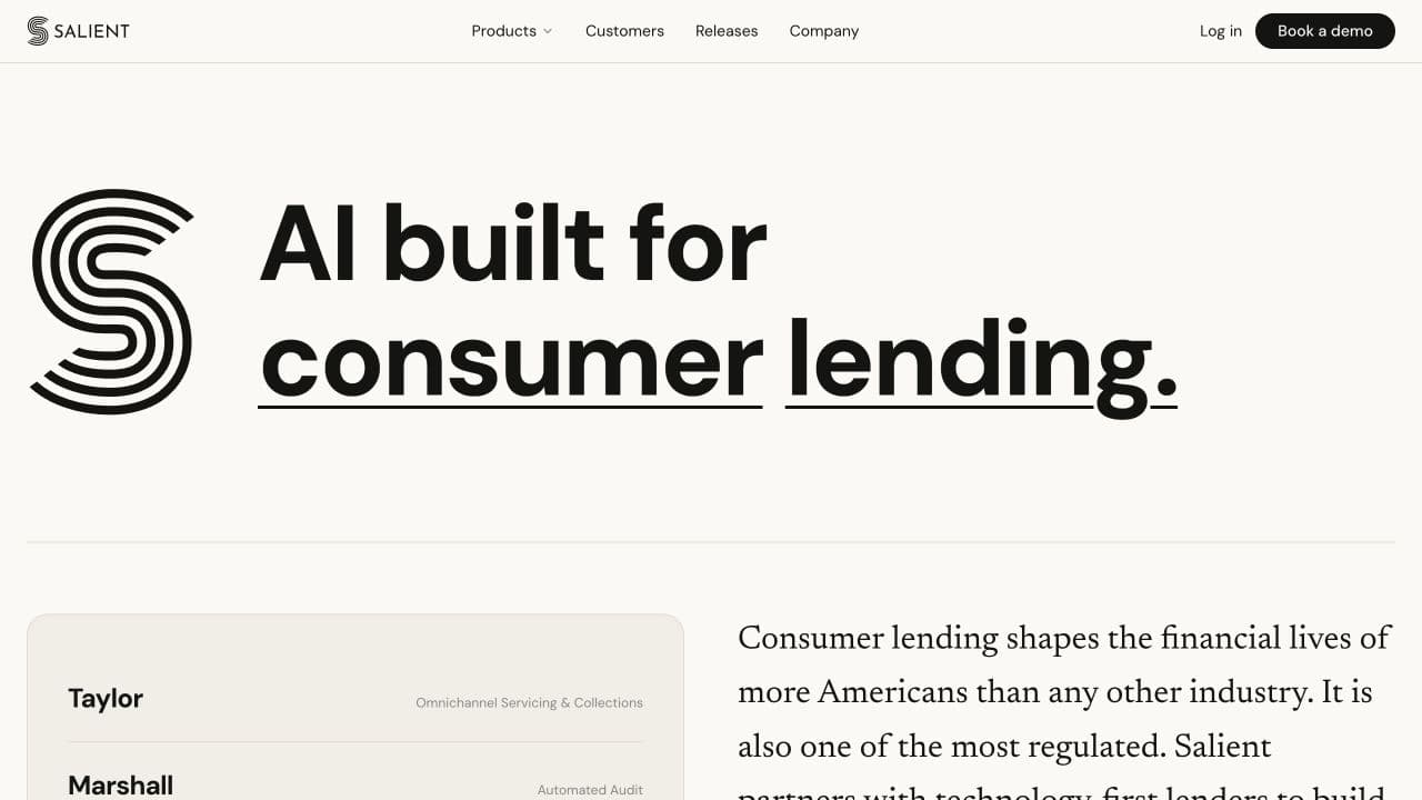 Salient website homepage screenshot