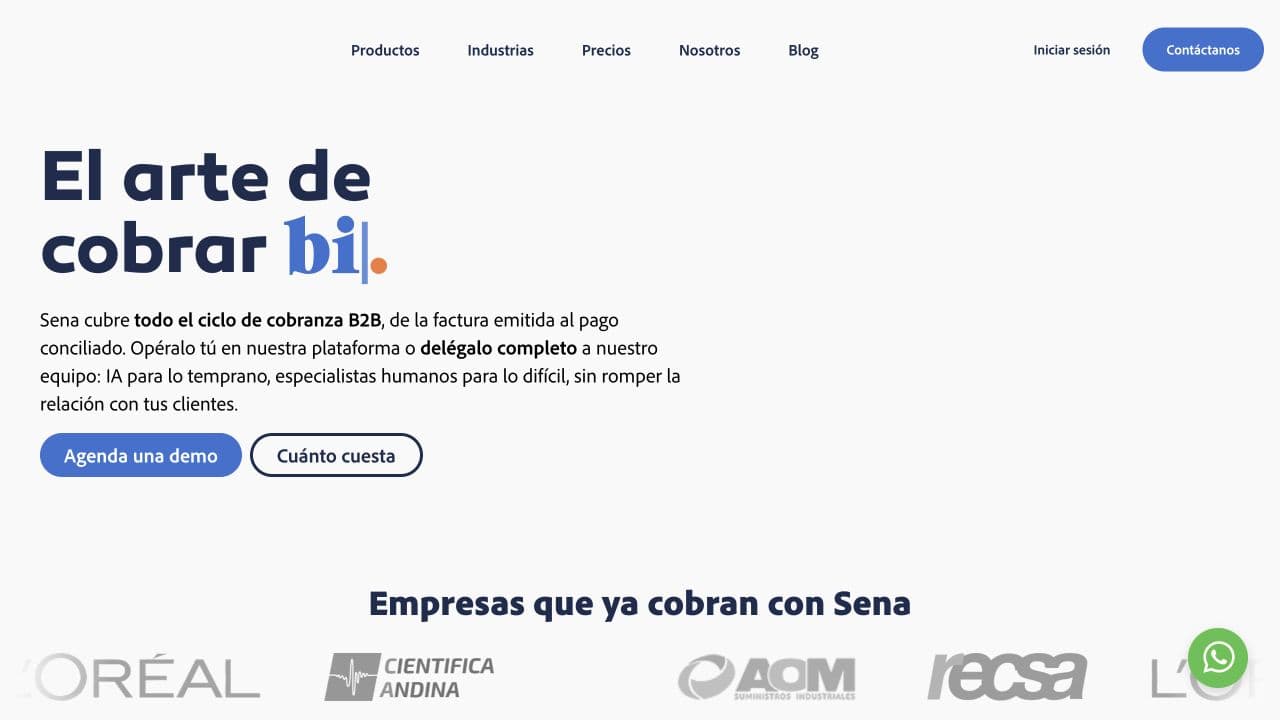 Sena website homepage screenshot